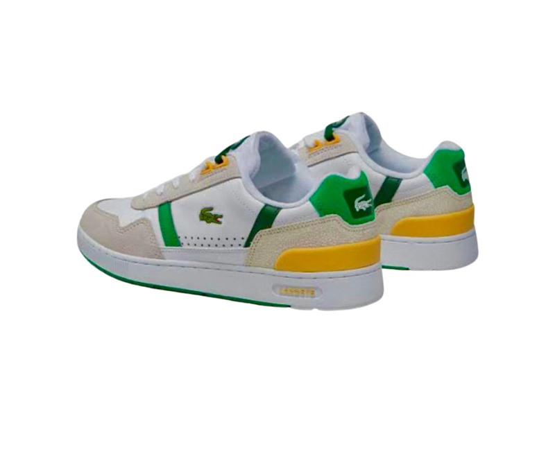 LACOSTE T-CLIP LEATHER GREEN/WHITE/YELLOW